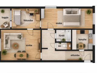 Eladó 68 m²-estársasházi lakás XIV. Kerület (Füredi lakótelep) , Füredi utca: 79'900'000 Ft