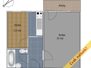 Eladó 35 m²-estársasházi lakás XIX. Kerület (Központ) , Csokonai utca: 42'000'000 Ft