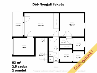 Eladó 63 m²-estársasházi lakás XV. Kerület (Rákospalota) , Lóvasút köz: 64'500'000 Ft