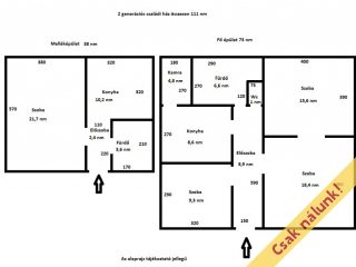 Eladó 111 m²-escsaládi ház XVI. Kerület (Sashalom) , Sashalmi piac közelében: 110'000'000 Ft