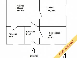 Eladó 53 m²-escsaládi ház Jászapáti (felső) , Lados utca: 10'950'000 Ft