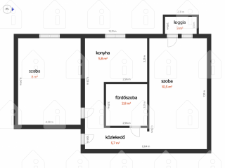 Eladó 44 m²-estársasházi lakás Nyíregyháza, Család utca: 29'900'000 Ft