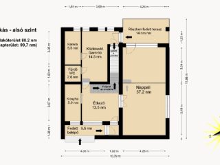 Eladó 120 m²-estársasházi lakás Szigetszentmiklós, Óváros közeli utca: 89'900'000 Ft