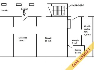 Eladó 57 m²-escsaládi ház Tarnaörs, Tarna út: 6'990'000 Ft