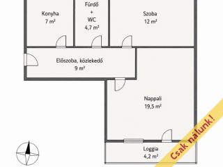 Eladó 55 m²-estársasházi lakás Vác, Degré Alajos utca: 61'500'000 Ft