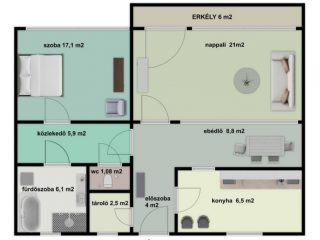 Kiadó 73 m²-estársasházi lakás Vác, Széchenyi István utca: 280'000 Ft